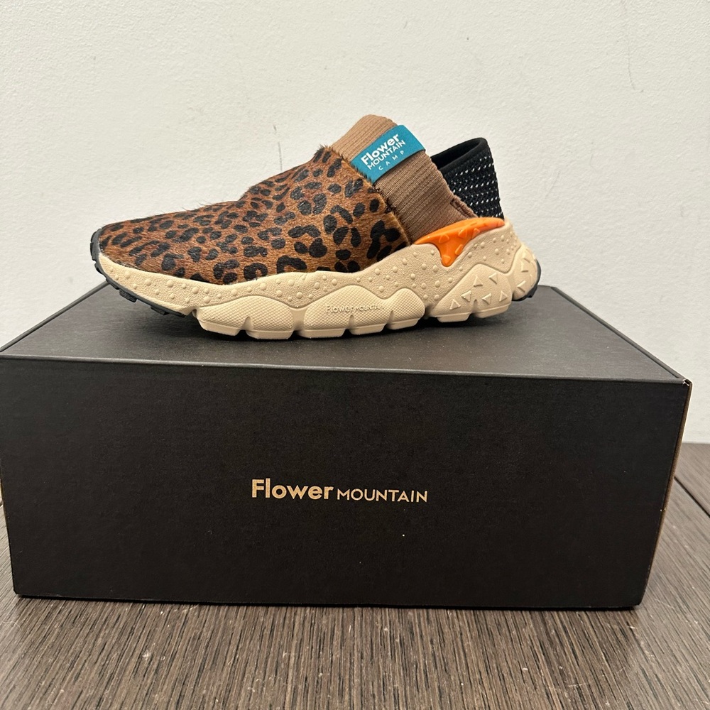 Flower Mountain Leopard Print Sneakers Camp Uni Suede/Pony - Picture 2 of 6